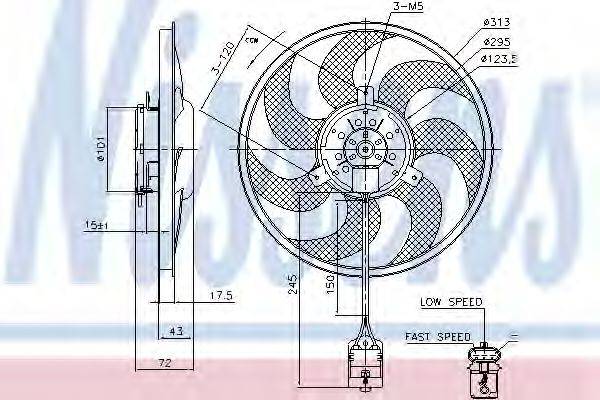 Вентилятор системы охлаждения двигателя NISSENS 85754