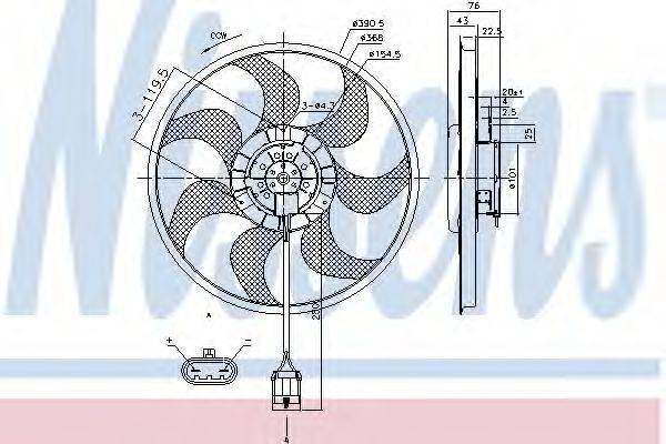 Вентилятор системы охлаждения двигателя NISSENS 85784