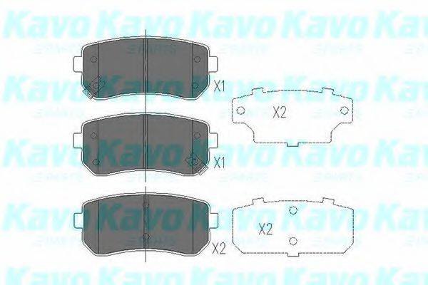 Комплект гальмівних колодок, дискове гальмо KAVO PARTS KBP-4007