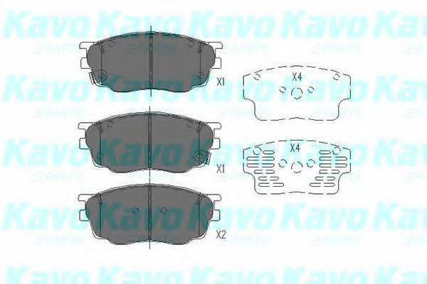 Комплект гальмівних колодок, дискове гальмо KAVO PARTS KBP-4511