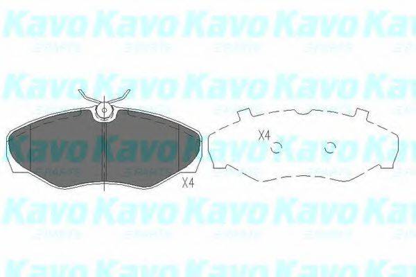 Комплект гальмівних колодок, дискове гальмо KAVO PARTS KBP-6566