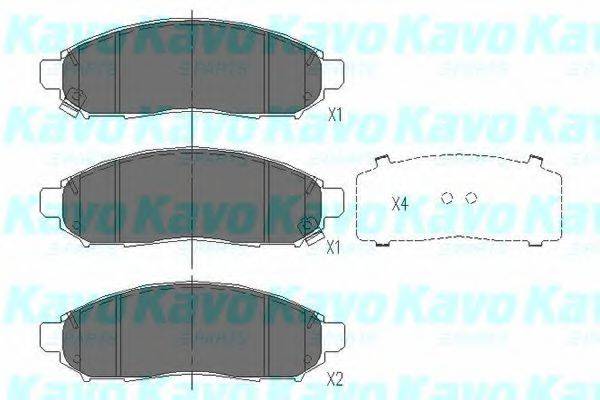 Комплект гальмівних колодок, дискове гальмо KAVO PARTS KBP-6574