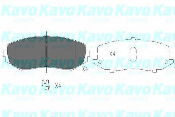Комплект гальмівних колодок, дискове гальмо KAVO PARTS KBP-8512