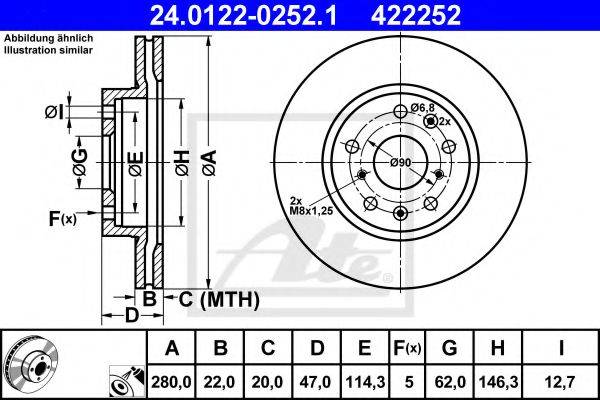 Тормозной диск ATE 24.0122-0252.1