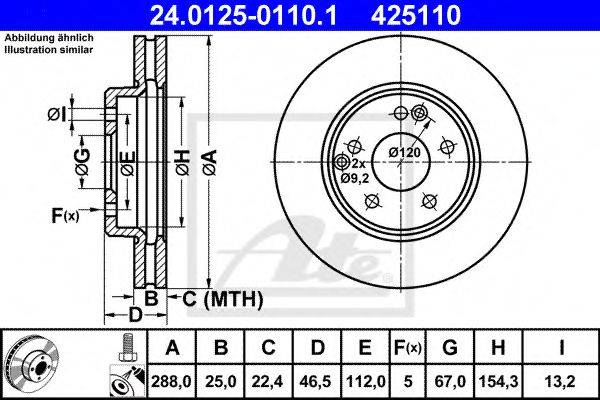 Тормозной диск ATE 24.0125-0110.1