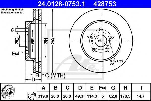 Тормозной диск ATE 24.0128-0753.1