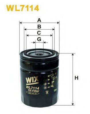 Масляний фільтр WIX FILTERS WL7114