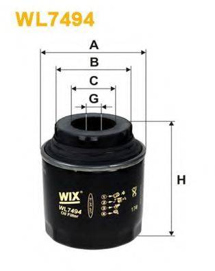 Масляний фільтр WIX FILTERS WL7494