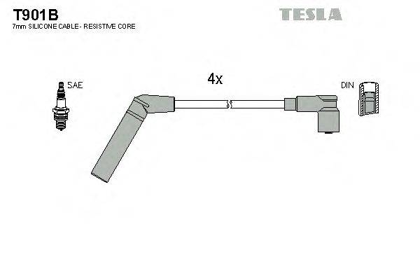 Комплект проводов зажигания TESLA T901B