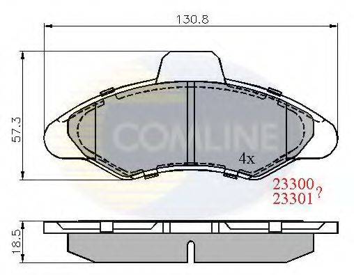 Комплект гальмівних колодок, дискове гальмо COMLINE CBP0393
