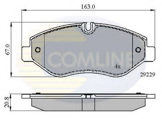 Комплект гальмівних колодок, дискове гальмо COMLINE CBP01616