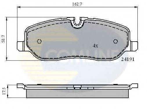 Комплект гальмівних колодок, дискове гальмо COMLINE CBP01533
