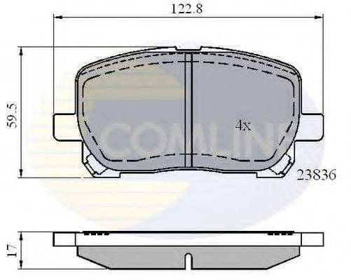 Комплект гальмівних колодок, дискове гальмо COMLINE CBP01132