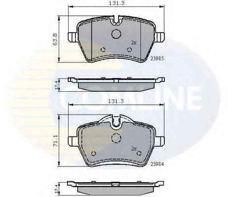 Комплект гальмівних колодок, дискове гальмо COMLINE CBP01673