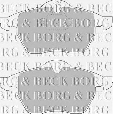 Комплект гальмівних колодок, дискове гальмо BORG & BECK BBP1444