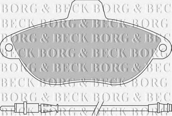 Комплект гальмівних колодок, дискове гальмо BORG & BECK BBP1461