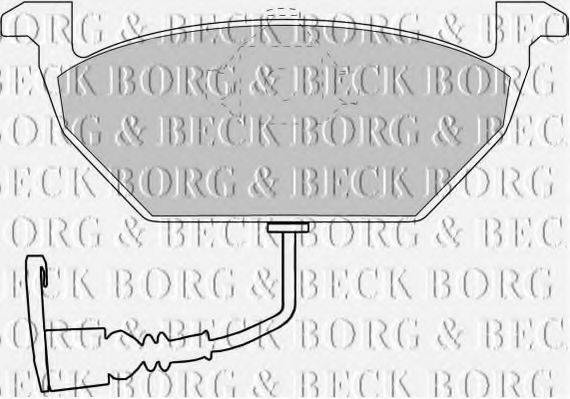 Комплект гальмівних колодок, дискове гальмо BORG & BECK BBP1617