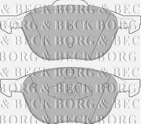 Комплект гальмівних колодок, дискове гальмо BORG & BECK BBP1864