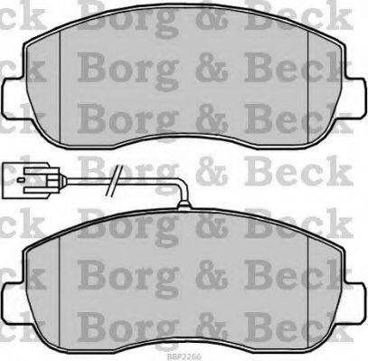 Комплект гальмівних колодок, дискове гальмо BORG & BECK BBP2266