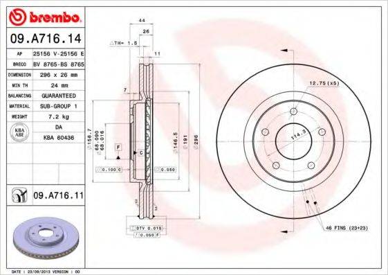 Тормозной диск BREMBO 09.A716.11