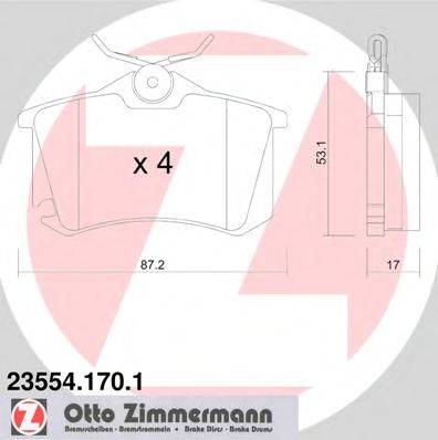 Тормозные колодки ZIMMERMANN 23554.170.1
