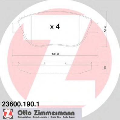 Тормозные колодки ZIMMERMANN 23600.190.1