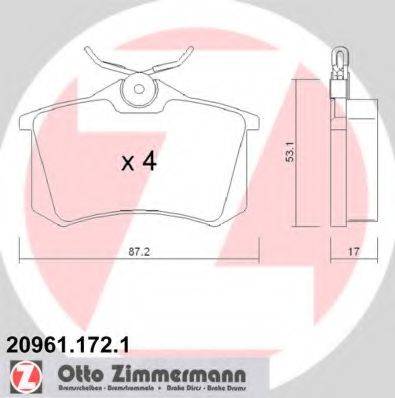 Тормозные колодки ZIMMERMANN 20961.172.1