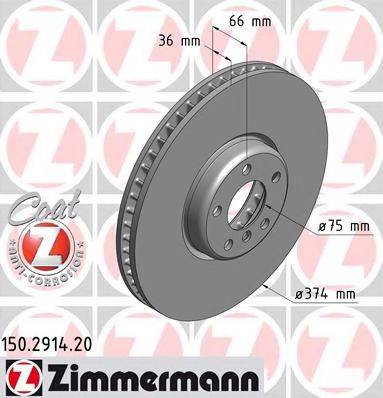 Тормозной диск ZIMMERMANN 150.2914.20