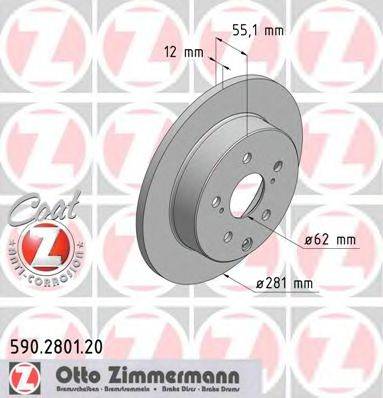 гальмівний диск ZIMMERMANN 590.2801.20