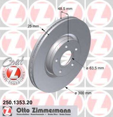 гальмівний диск ZIMMERMANN 250.1353.20