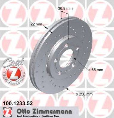 гальмівний диск ZIMMERMANN 100.1233.52