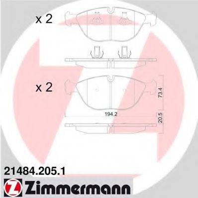 Тормозные колодки ZIMMERMANN 21484.205.1