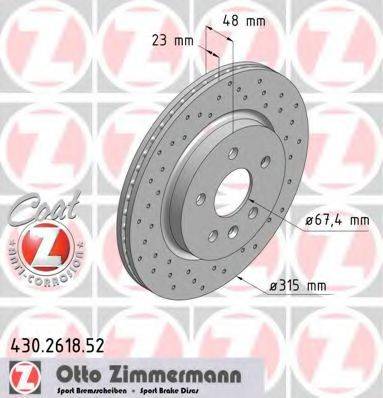 гальмівний диск ZIMMERMANN 430.2618.52