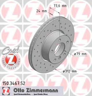 гальмівний диск ZIMMERMANN 150.3467.52