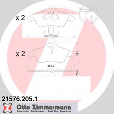 Тормозные колодки ZIMMERMANN 21576.205.1