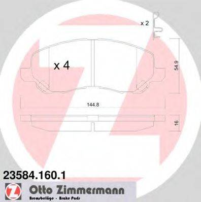 Комплект гальмівних колодок, дискове гальмо ZIMMERMANN 23584.160.1
