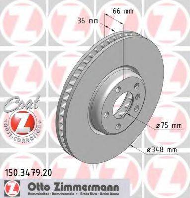 гальмівний диск ZIMMERMANN 150.3479.20