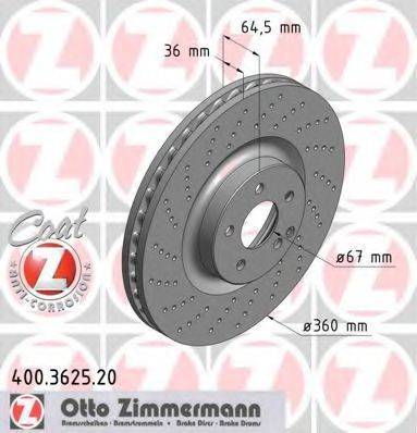 гальмівний диск ZIMMERMANN 400.3625.20