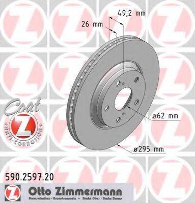 гальмівний диск ZIMMERMANN 590.2597.20