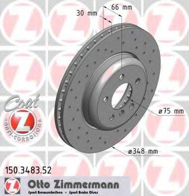 гальмівний диск ZIMMERMANN 150.3483.52