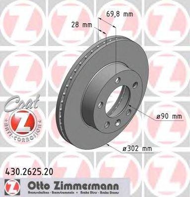 Тормозной диск ZIMMERMANN 430.2625.20