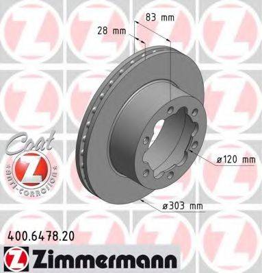 Тормозной диск ZIMMERMANN 400.6478.20