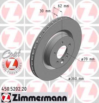 гальмівний диск ZIMMERMANN 450.5202.20