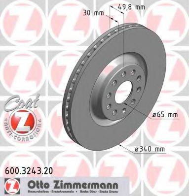 гальмівний диск ZIMMERMANN 600.3243.20